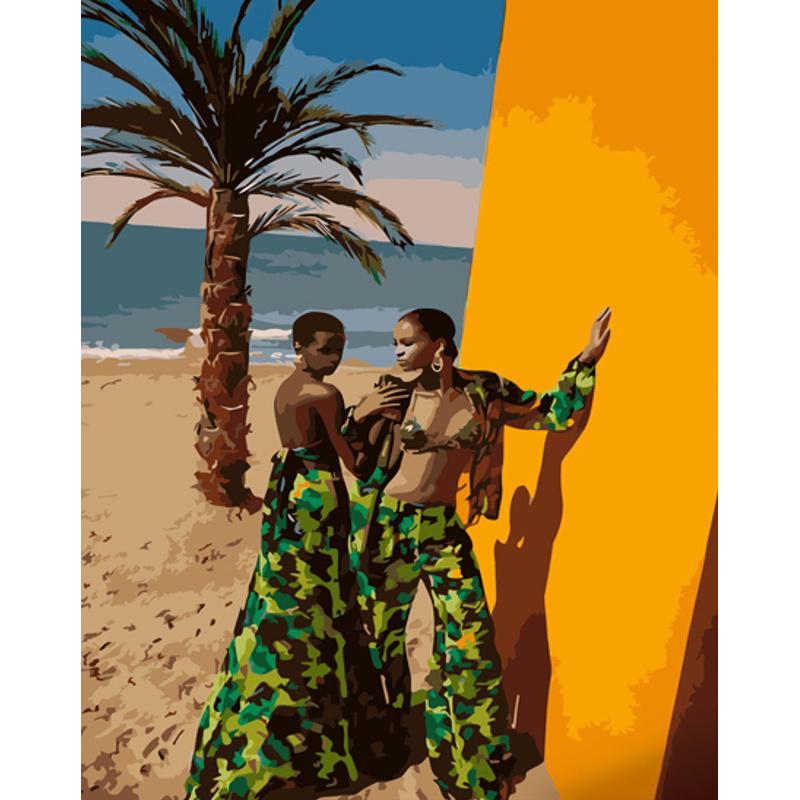 Картина по номерам Strateg Премиум Девушки солнца 40х50 см (GS1293)