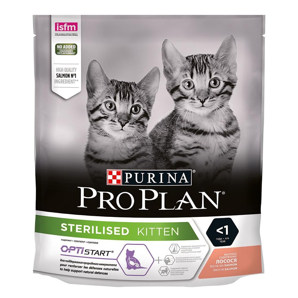 Сухой корм для котов Purina Pro Plan Sterilised Kitten Salmon - 10 кг - фото 2 Сухой корм для котов Purina Pro Plan Sterilised Kitten Salmon - 10 кг - фото 2