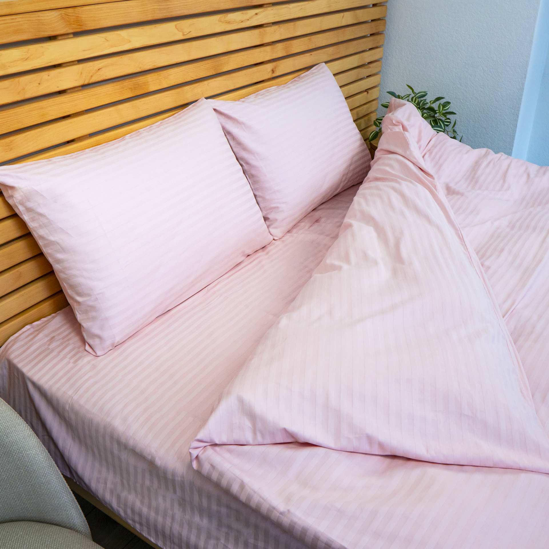 Наволочка YouStar 125 г/м2 страйп сатин 70х70 см 1 шт. Розовый (nav-sst-70x70-pink) - фото 1