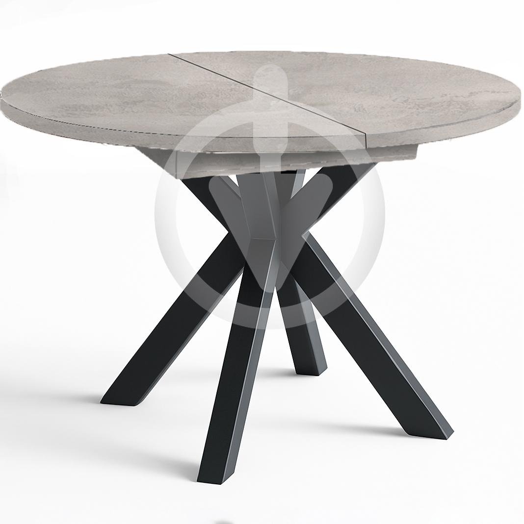 Стіл кухонний розкладний RoMax Oscar Slide Loft 90x75/130x75 см Індастріал/Чорний