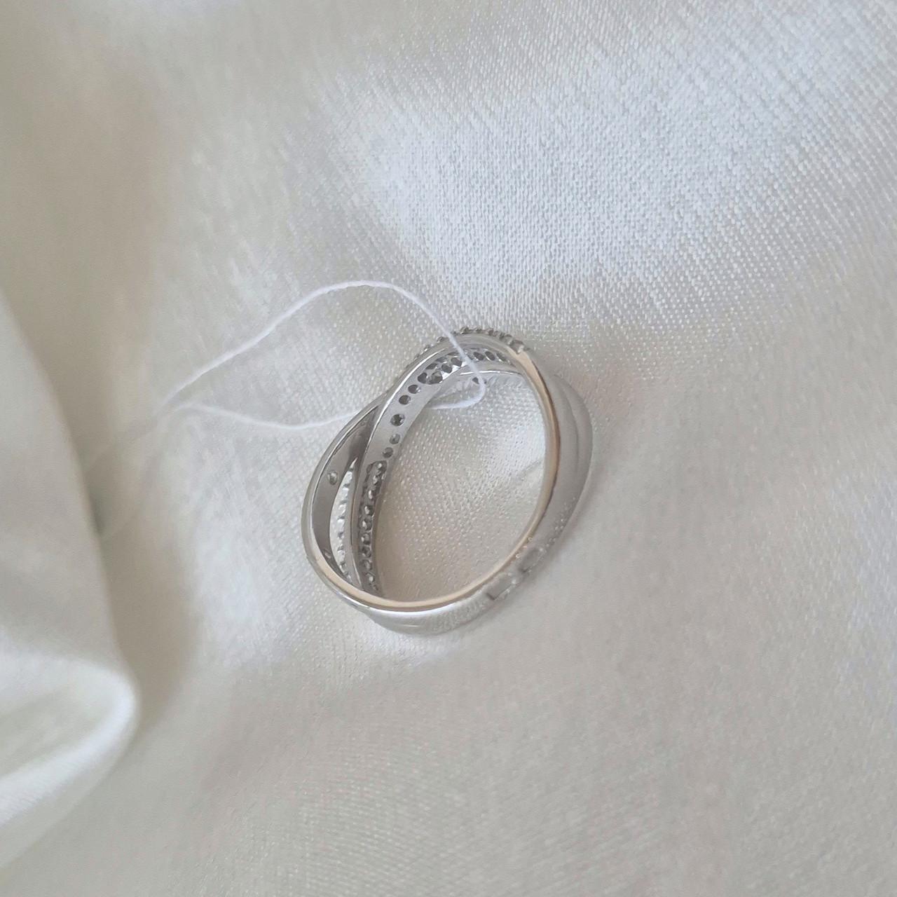 Каблучка із білими каменями срібло 925 проби родоване 2,45 г р. 17 (1406r) - фото 6 Каблучка із білими каменями срібло 925 проби родоване 2,45 г р. 17 (1406r) - фото 6