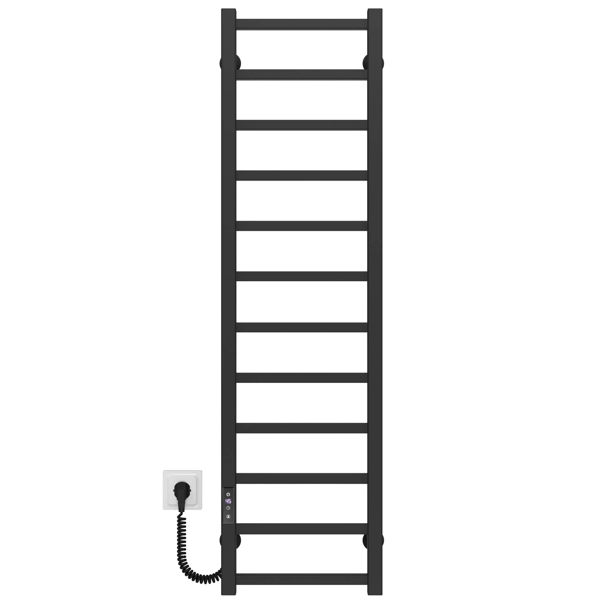 Полотенцесушитель электрический Deffi Forest П12 WD04 левое подключение нержавеющая сталь 300х1200 мм Черный (A.FR.120.30.12.EBL2)