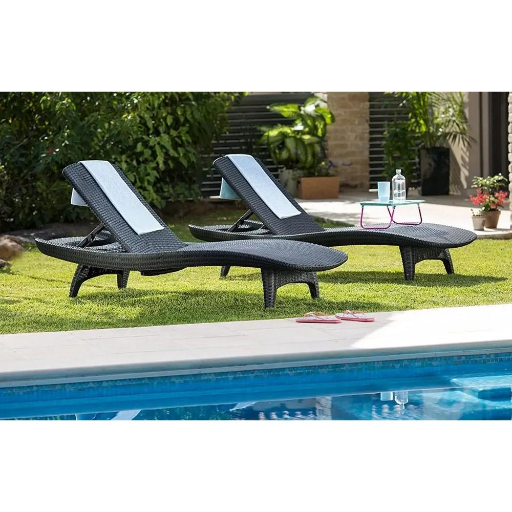 Шезлонг Keter Pacific Графитовый (230674) - фото 3 Шезлонг Keter Pacific Графитовый (230674) - фото 3