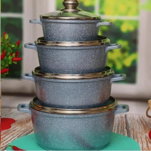 Набор кастрюль Benson 8 пр. Серый (BN-379) - фото 4