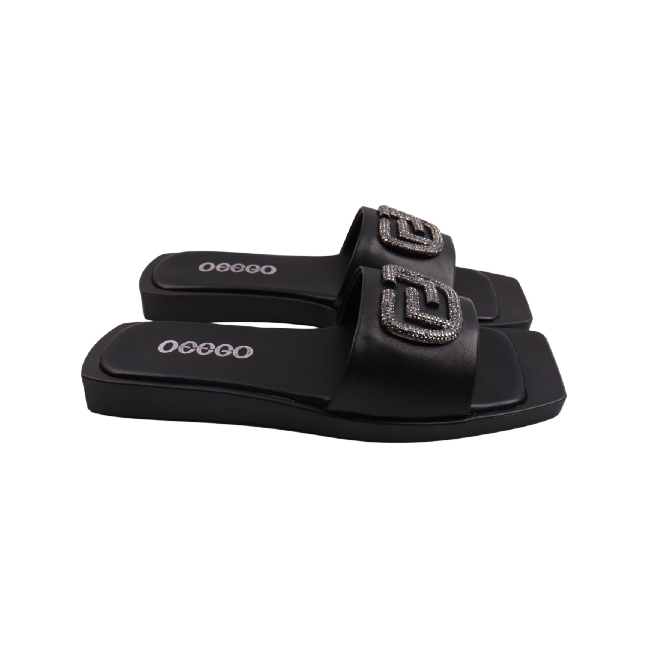 Шлепанцы женские Oeego из кожи р. 40 Черный (160-23LSHC)