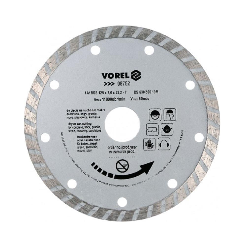 Диск отрезной Vorel Turbo 125 мм (08752)