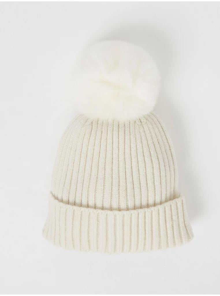 Шапка для девочки зимняя George Размер 48-52 см Светло-бежевый (188129114)