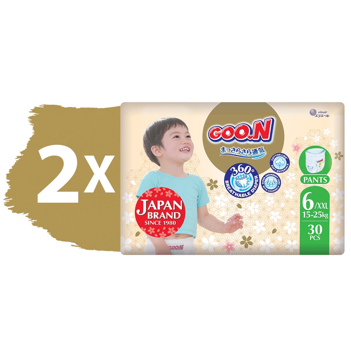 Трусики подгузники GOO.N Premium Soft для детей XXL 15-25 кг 60 шт. (22586397) - фото 2