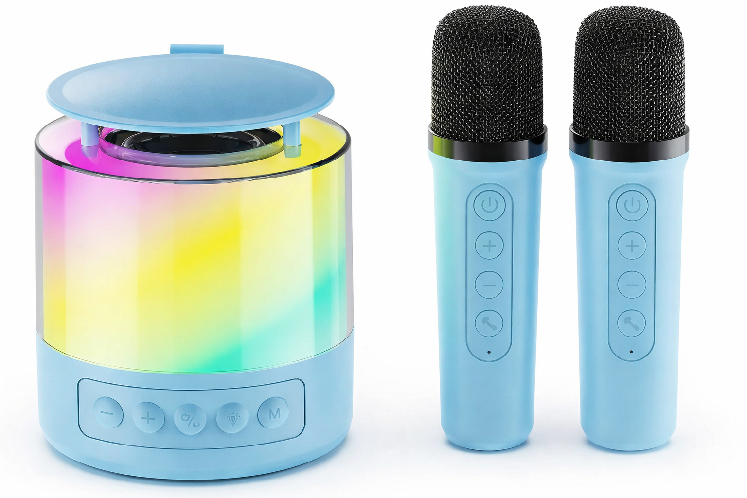Колонка-караоке с 2 микрофонами K19 Bluetooth 5.3 RGB USB/TF/AUX (31796993)
