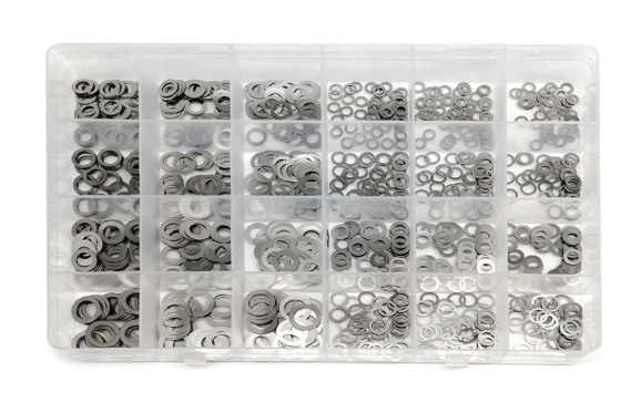 Набор шайб М3/М4/М5/М6/М8 DIN 988 нержавеющая сталь 1200 шт. Spec (SP-068120)