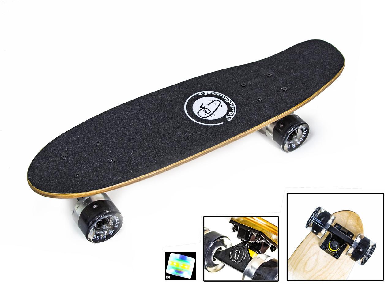 Пенніборд Fish дерев'яне покриття з підсвічуванням коліс (2172014491) - фото 2 Пенніборд Fish дерев'яне покриття з підсвічуванням коліс (2172014491) - фото 2