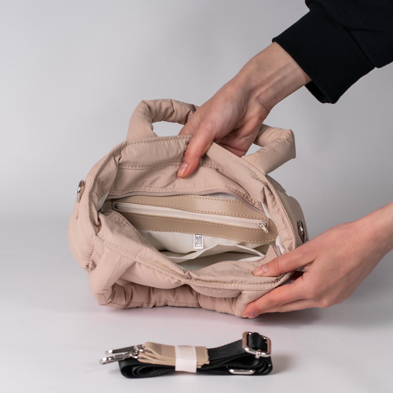 Сумка женская шопер XENIA № 15-24 Пудра - фото 3