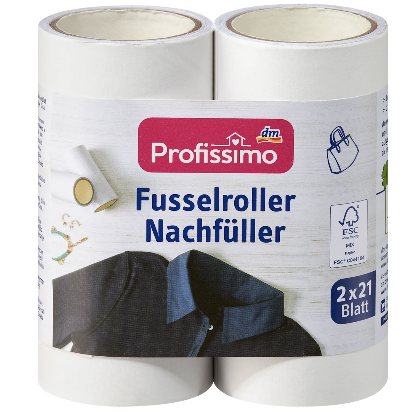 Змінні липкі ролики для чищення одягу Profissimo 2 шт. (4066447677164) Змінні липкі ролики для чищення одягу Profissimo 2 шт. (4066447677164)