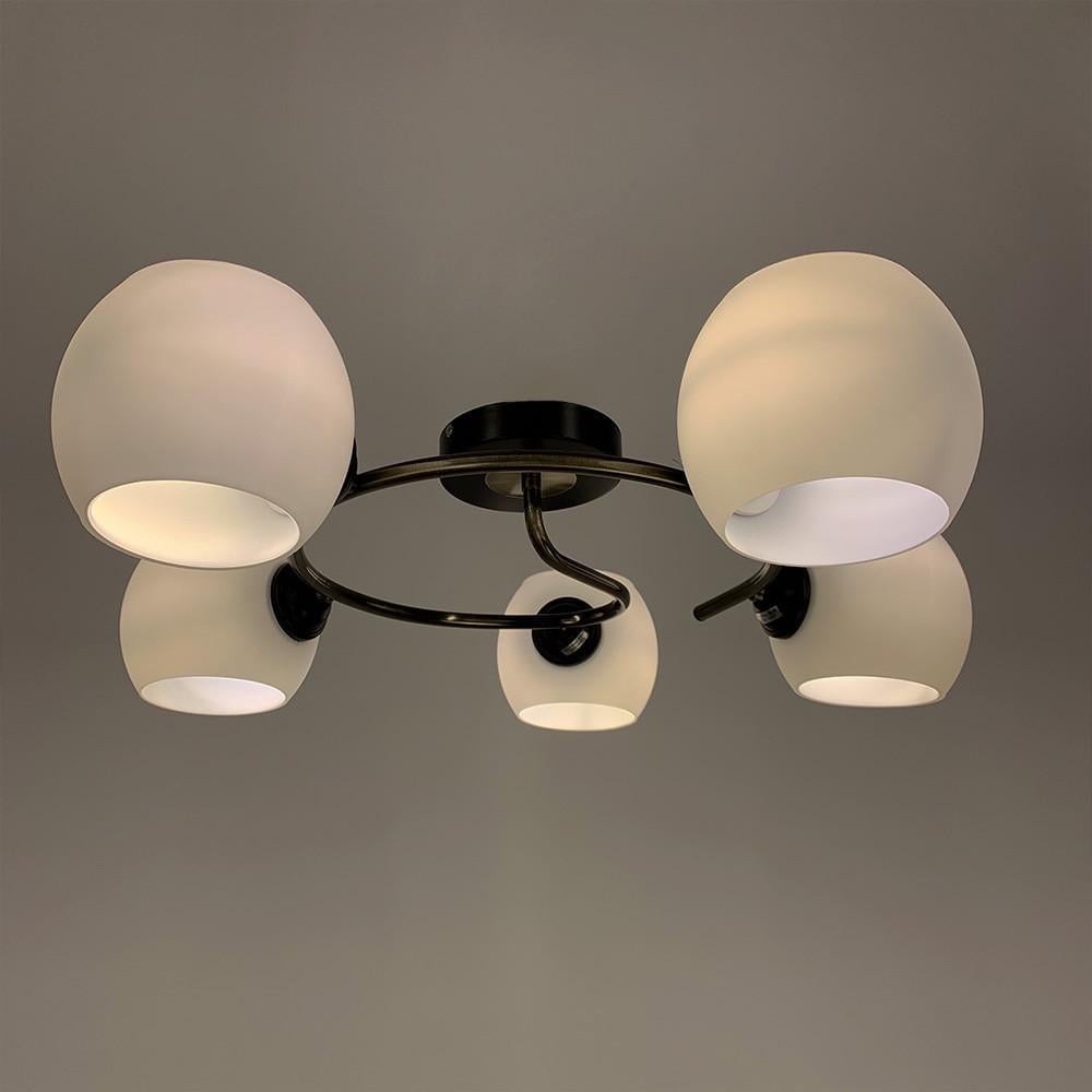 Люстра стельова з кругом на 5 плафонів Чорний (51925/5B) - фото 4