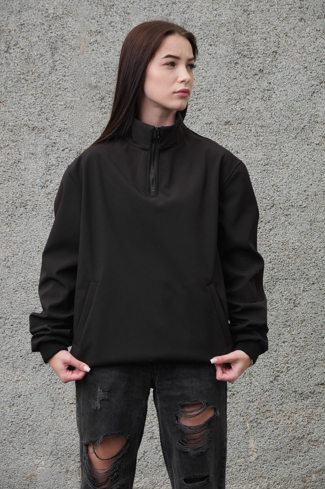 Свитшот анорак женский ветрозащитный Softshell Without Hoverla S/M Black (S/M8049347) - фото 1