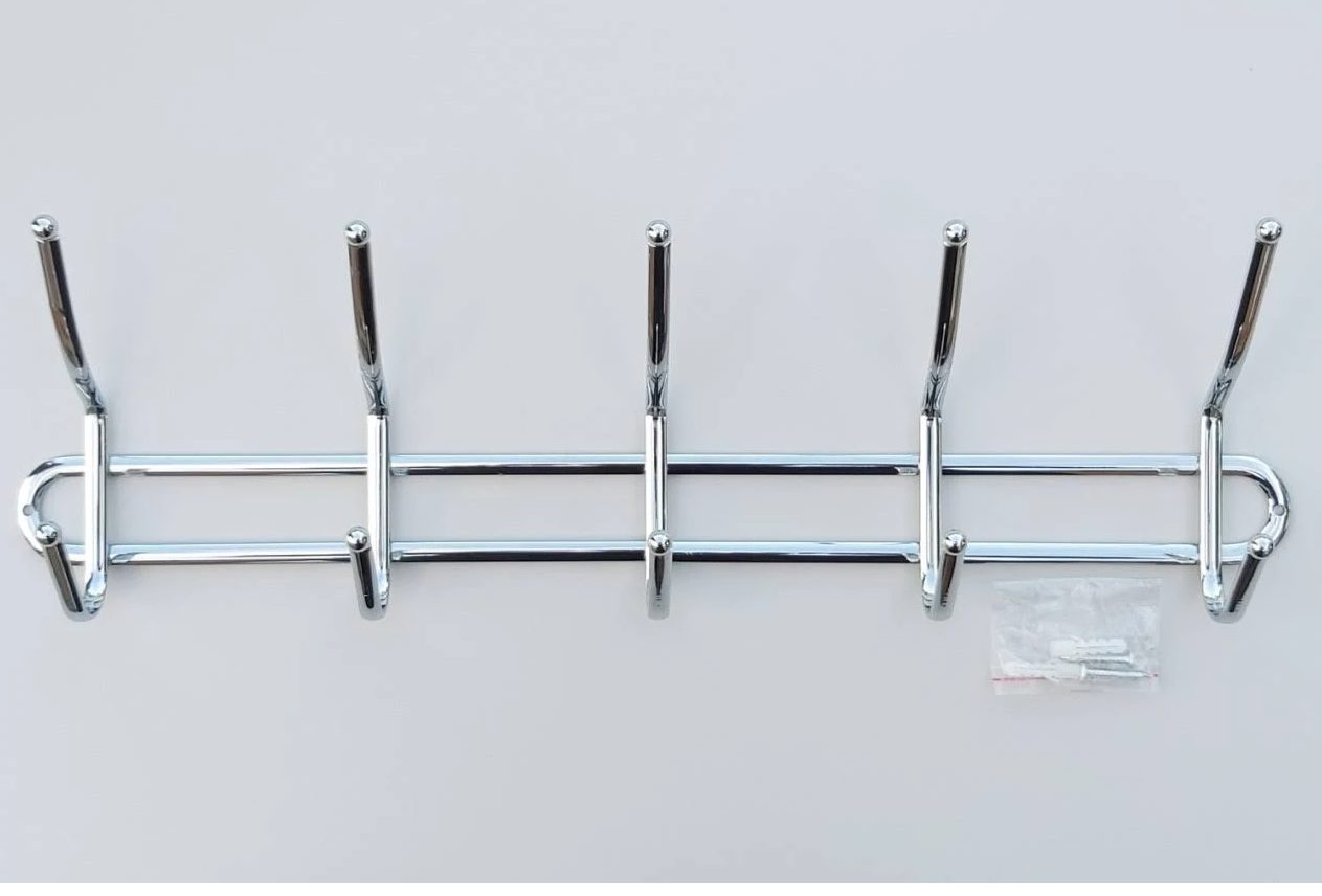 Вешалка настенная хромированная Stenson на 5 крючков (MMS-MH-0206)