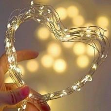 Гирлянда на батарейках Alphatrade Нить Капли росы 5 м 50 LED Серебряный/Теплый белый (120158) - фото 2