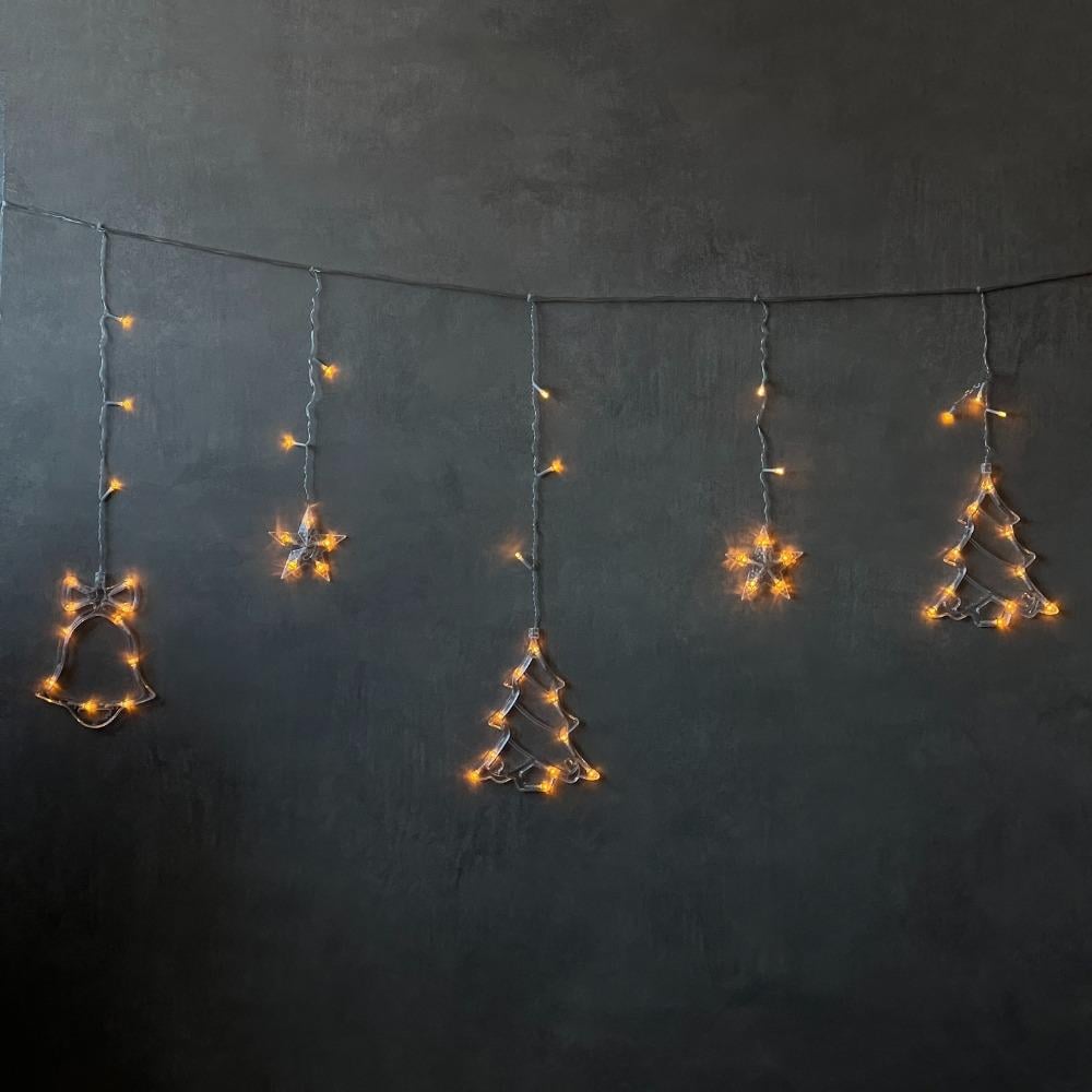 Гірлянда-штора Зірочки 140LED жовта 3,2м від електромережі (9133-033)