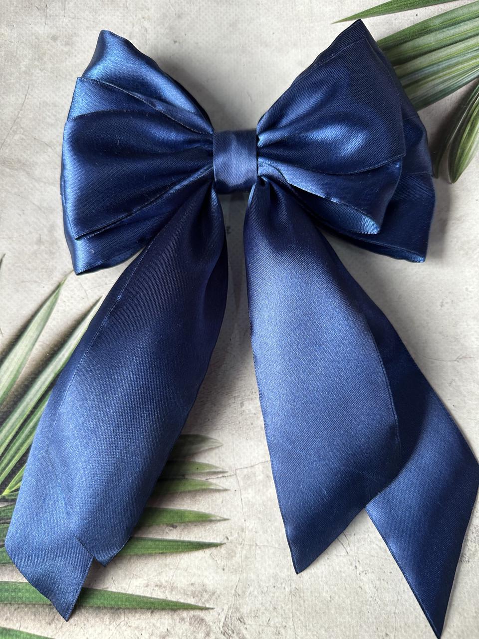 Бант на заколке 17х20 см Темно-синий (114320316)