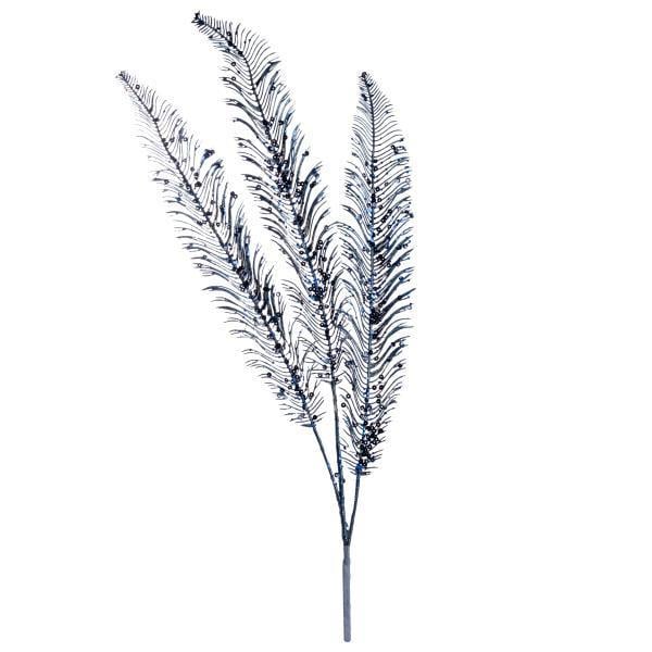 Ветка декоративная Yes! Fun Папоротник 90 см глиттер Синий (974582)