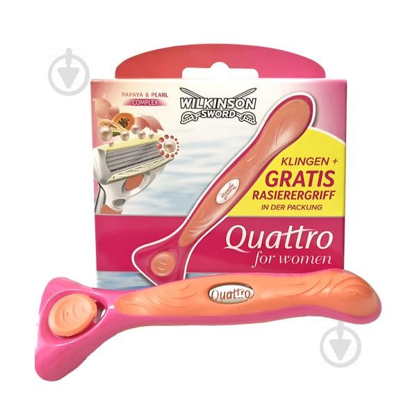 Сменные кассеты для бритья + бритва Wilkinson Sword Quattro 4 лезвия - 3 шт (1038)