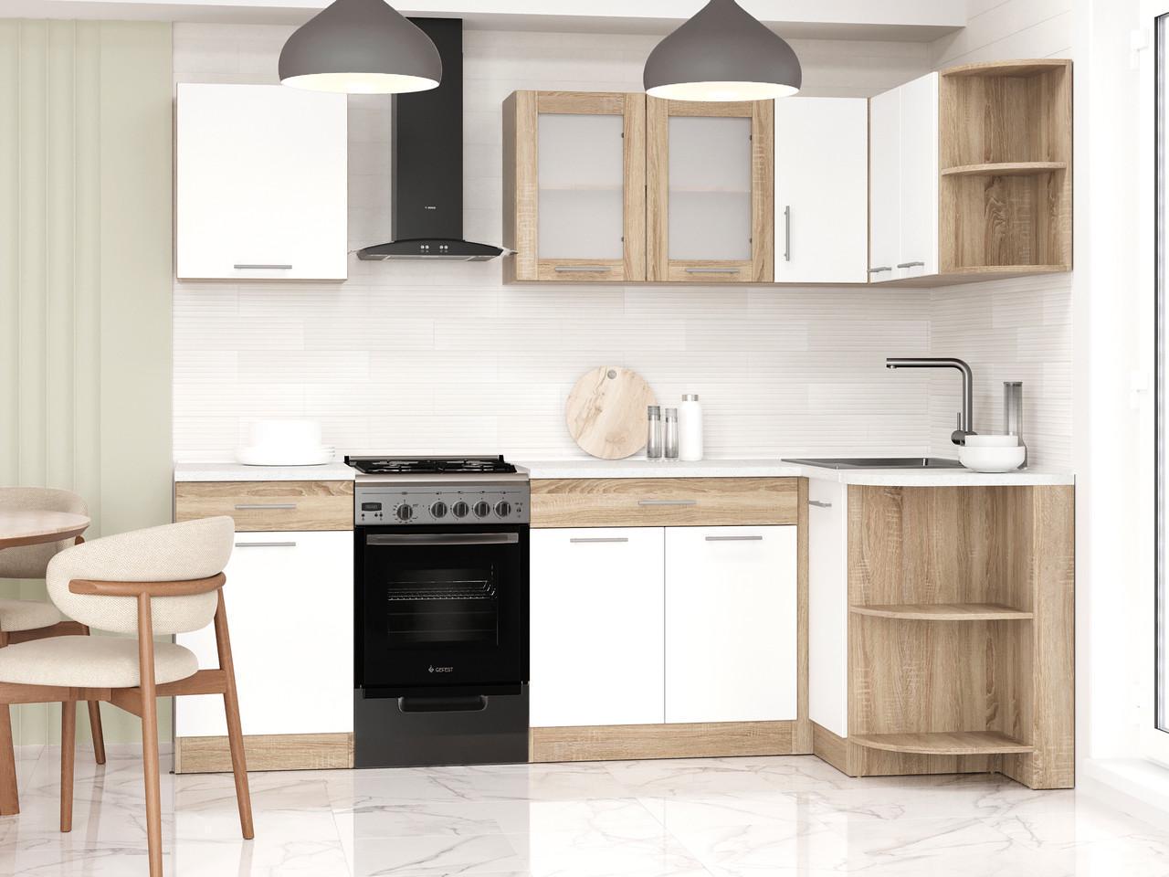 Комплект угловой кухни №1 Эверест Эко Нова 2,4х1,2 м со столешницей Сонома/Белый (ЭК-27007.01) Комплект угловой кухни №1 Эверест Эко Нова 2,4х1,2 м со столешницей Сонома/Белый (ЭК-27007.01)