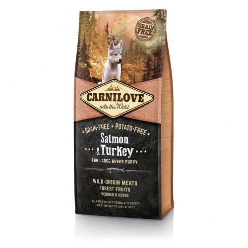 Корм сухий Carnilove Salmon&Turkey для цуценят та молодих собак великих порід лосось та індичка 12 кг