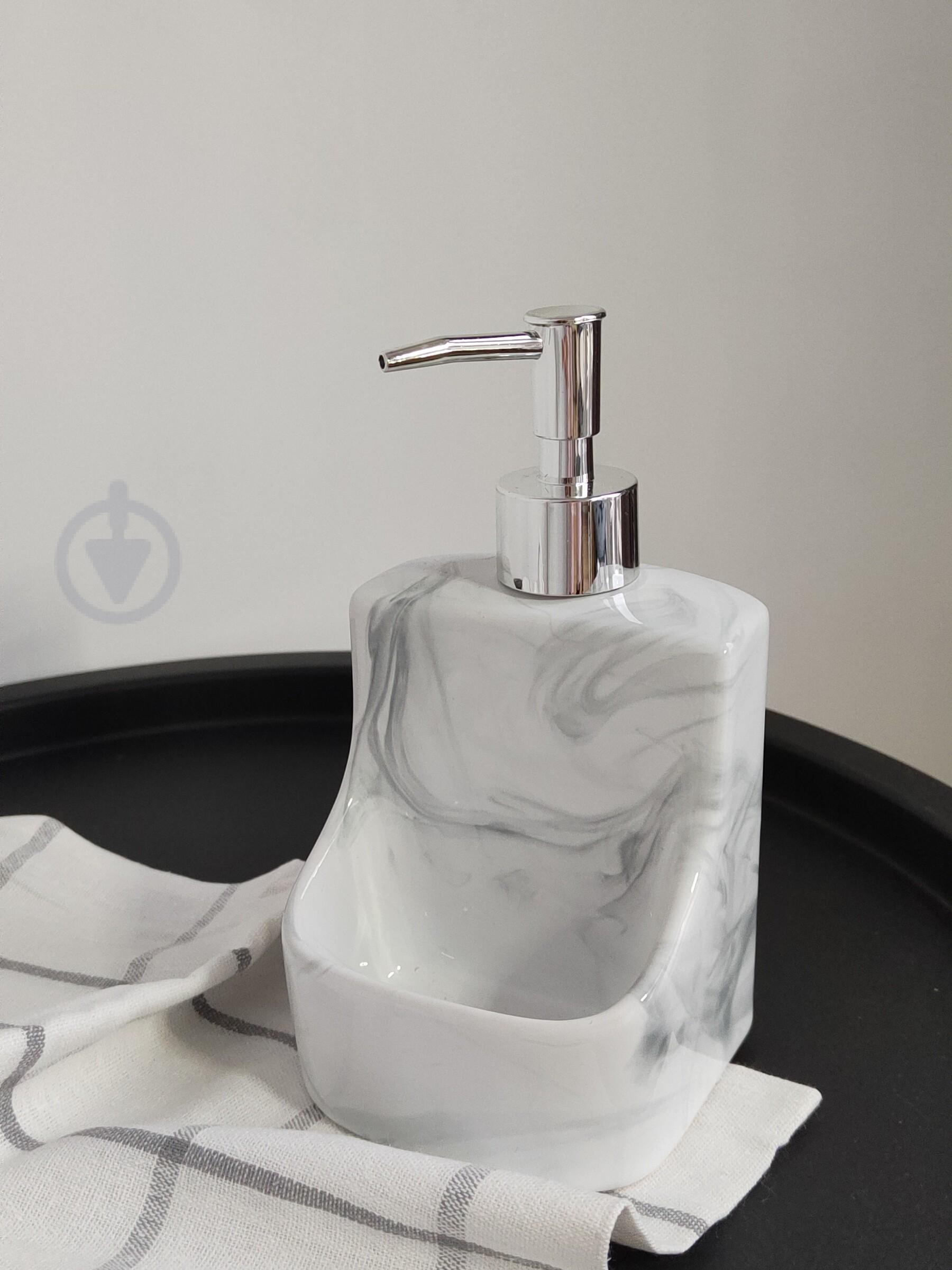 Дозатор с местом для губки мрамор (1026)