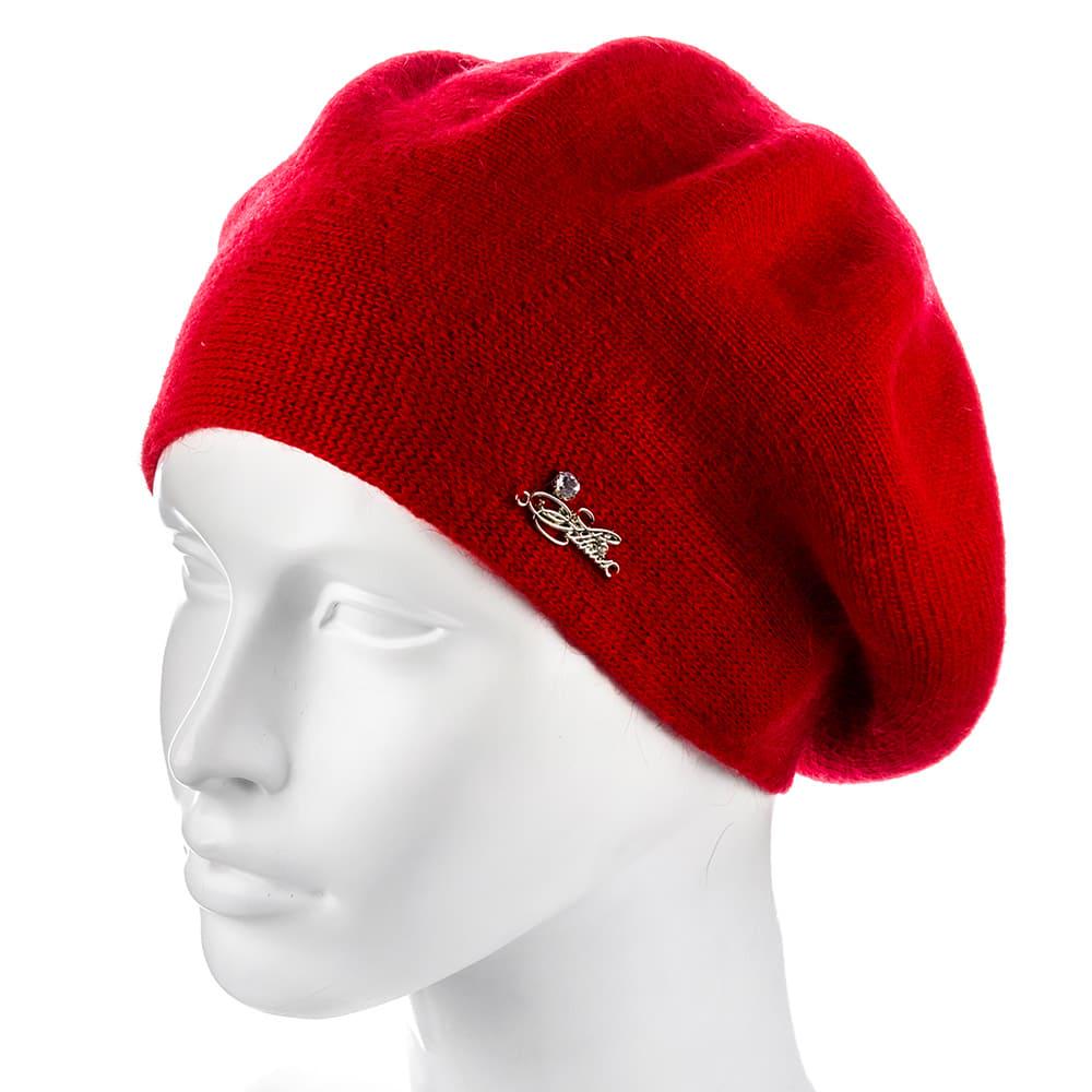 Берет ангоровый Actrics WH774 двойной на ножке L р. 57-58 Красный