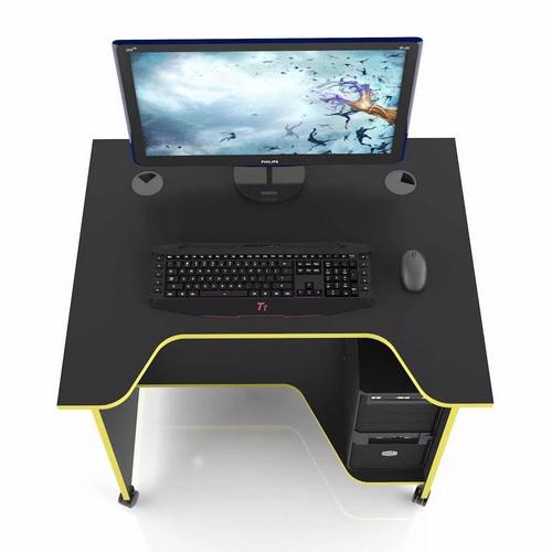 Стіл геймерський XGamer Mini XG10 місткою полицею під системний блок 100 см Black/Yellow (XGamerMini105_Black-Yellow) - фото 4