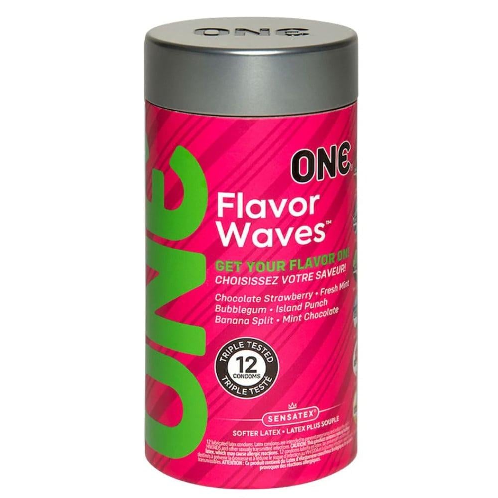 Набор оральных презервативов ONE Flavor Waves с разными вкусами 12 шт. (ONE110202)