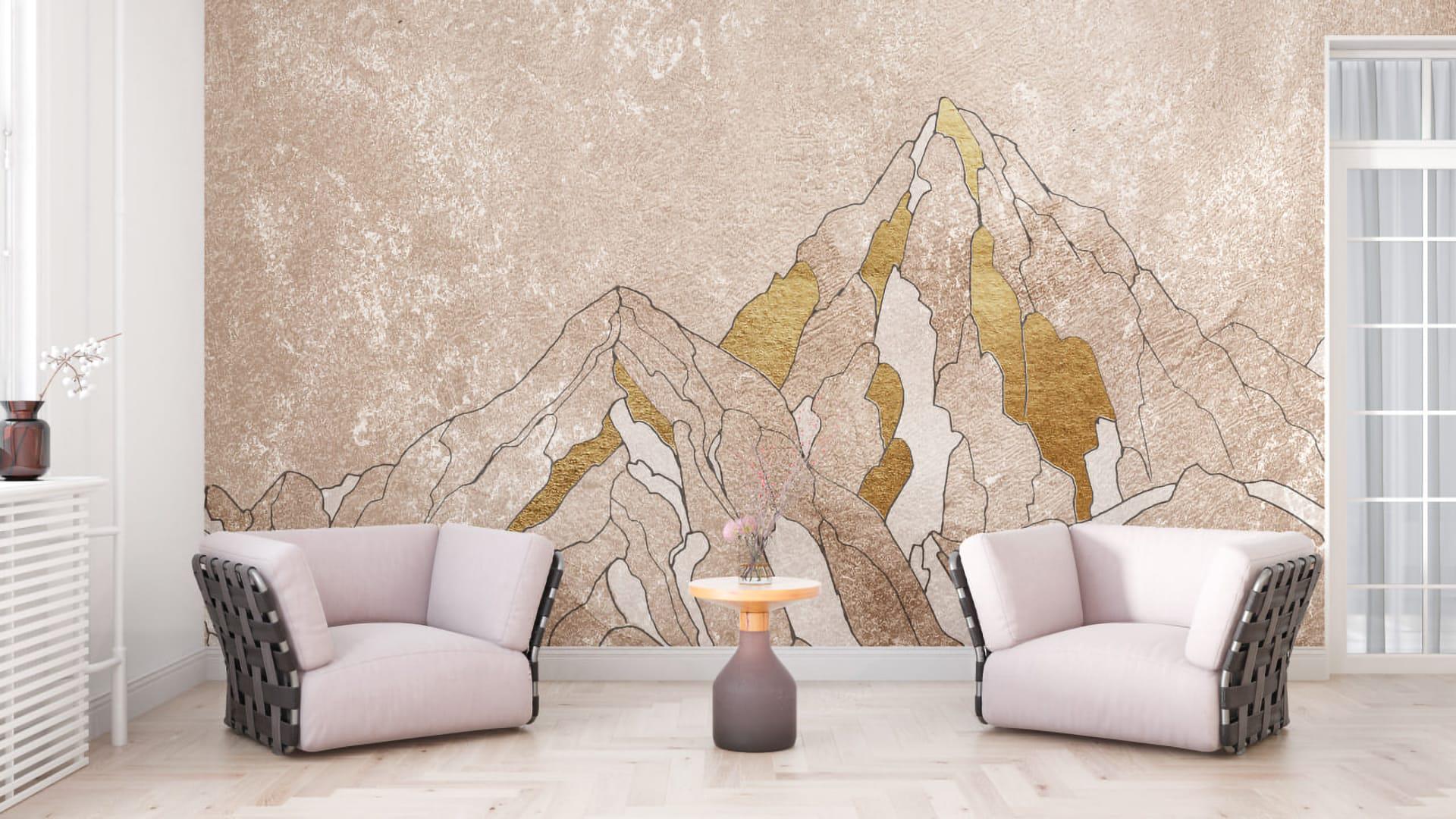 Фотошпалери флізелінові Styleo Print-walls Мінімалістичні гори 028 350х270 см (Pw-028/3)