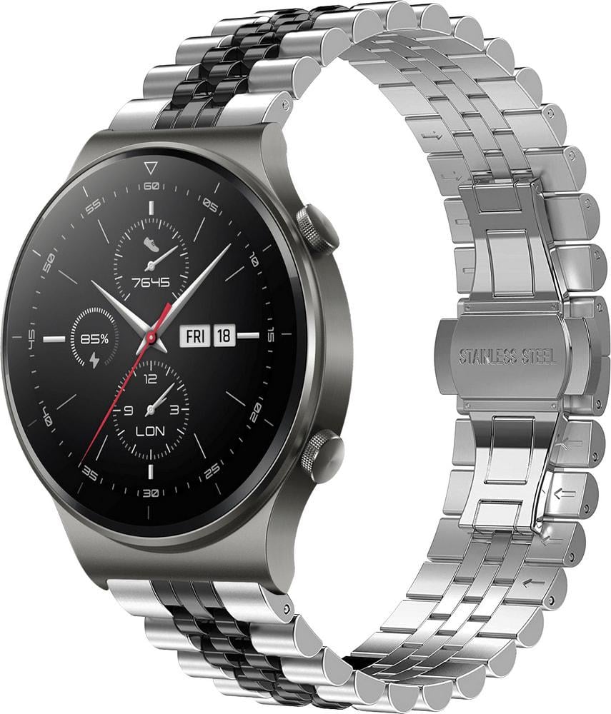 Браслет металлический Stech Line для Huawei Watch GT 2 Pro Silver Black (29143-69)