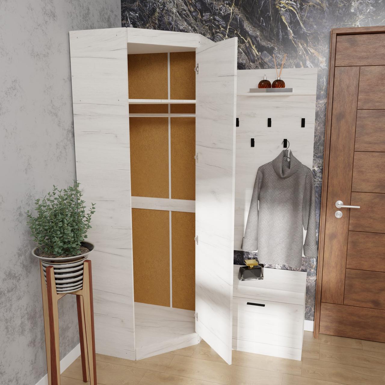 Шкаф Эверест Соната-700 700х700х2050 мм Крафт белый (ЕВ20397) - фото 2 Шкаф Эверест Соната-700 700х700х2050 мм Крафт белый (ЕВ20397) - фото 2