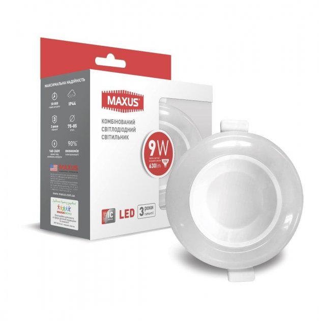 Світильник LED Maxus SDL 1-MAX-01-3-SDL-09-C 9 W 3000/4100K круглий - фото 1