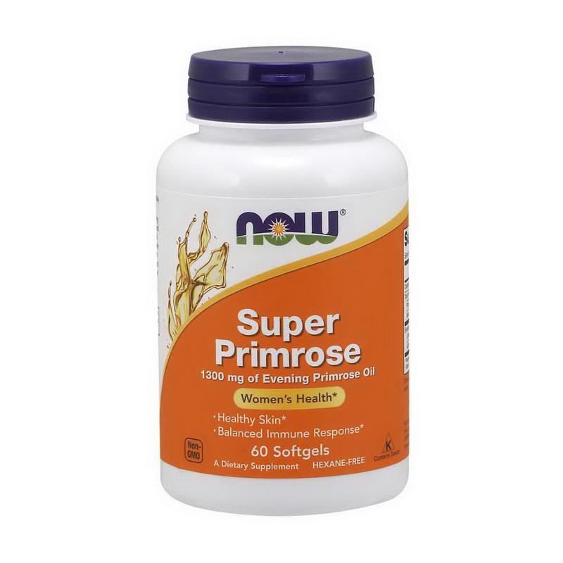 Масло примулы вечерней Now Super Primrose 1300 mg 60 softgels