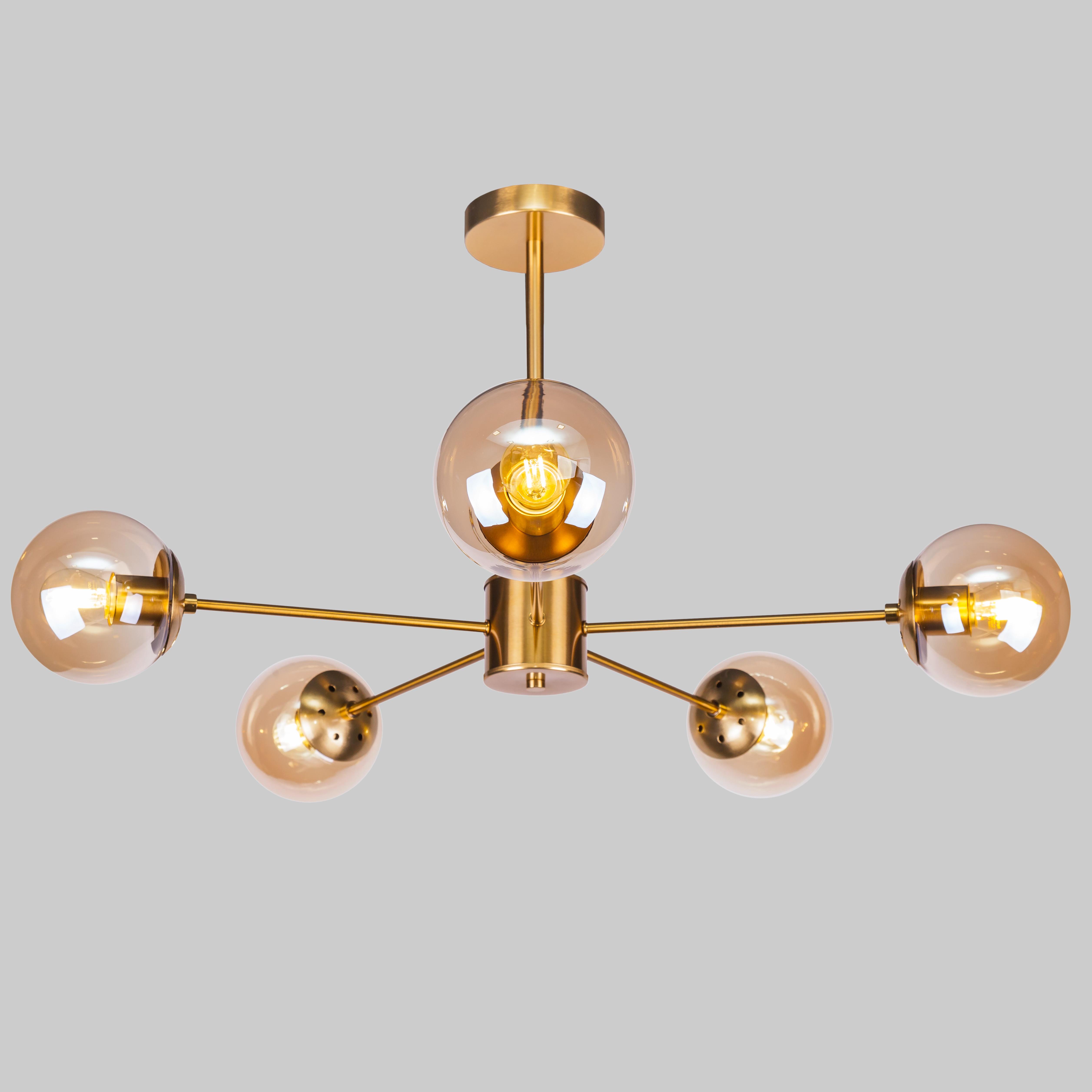 Люстра на 5 плафонов Бронзовый (52-9807-5 BRZ+BR)