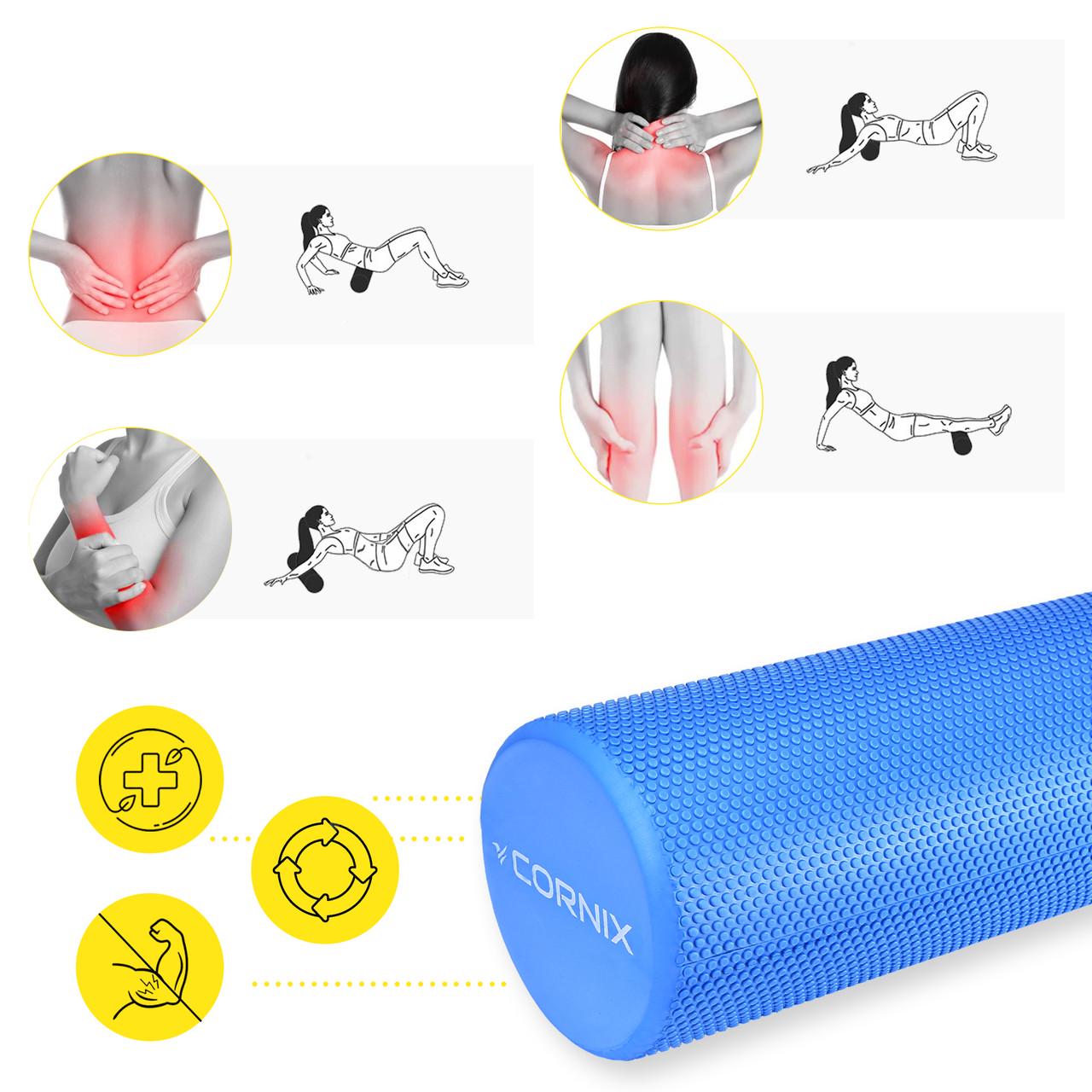 Массажный ролик Cornix EVA+ 60x15 см Navy Blue (XR-0309) - фото 8 Массажный ролик Cornix EVA+ 60x15 см Navy Blue (XR-0309) - фото 8