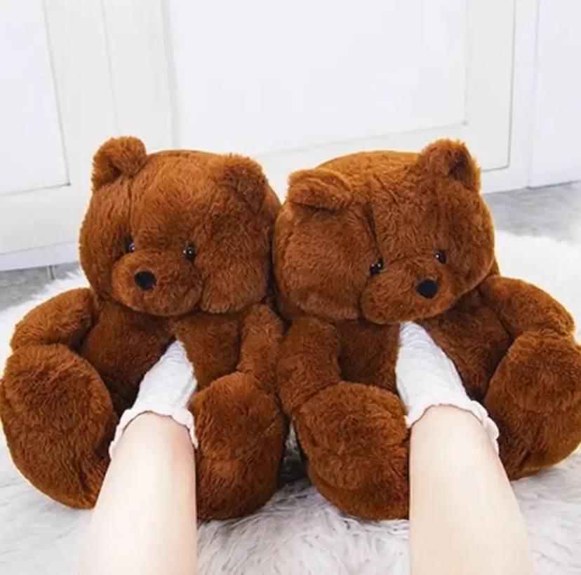 Плюшеві тапочки у вигляді Ведмедика Коричневий (8790678)