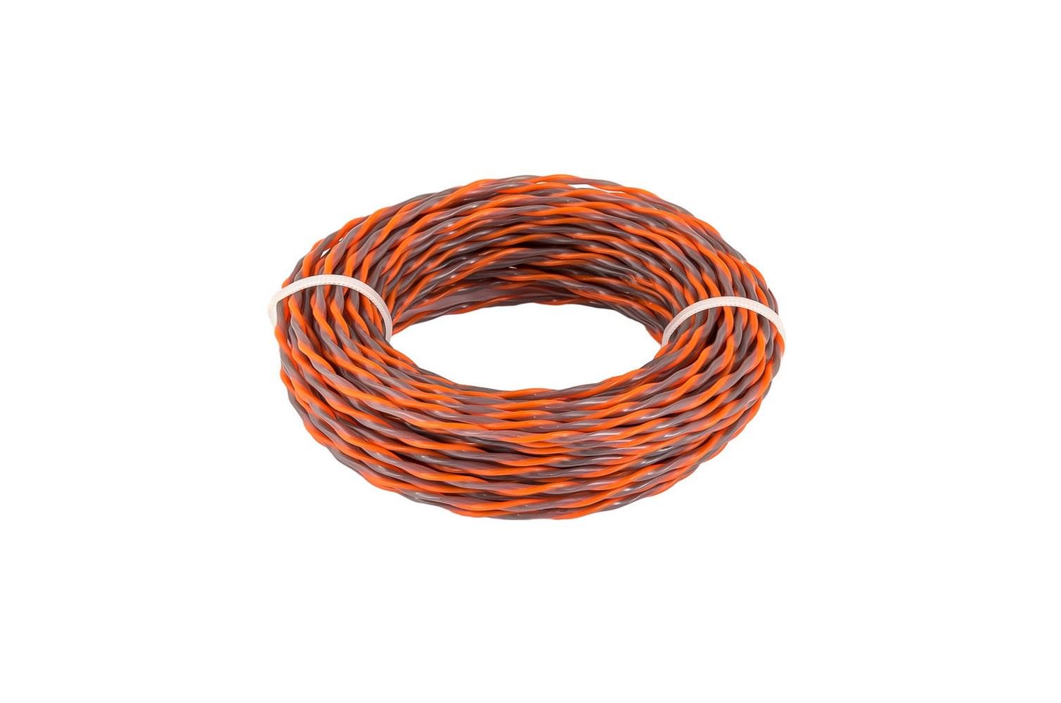 Волосінь для тримера MasterTool SPIRAL безшумна 2,40 мм х 15 м двоколірна (19-1624)