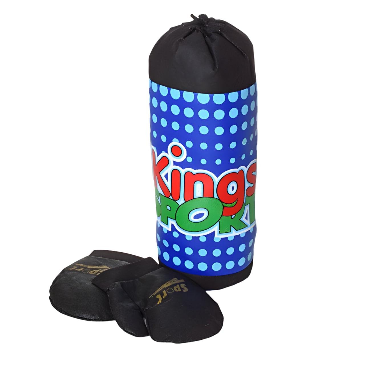 Боксерская груша с перчатками Синий (M 6122)