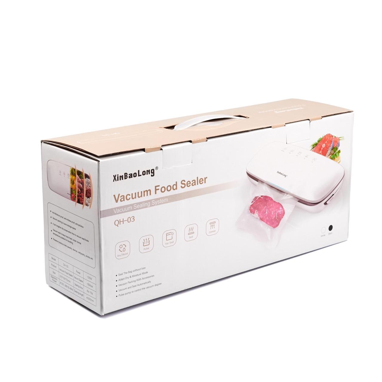 Вакууматор двухрежимный с рулонами 5 шт. и пакетами 15 шт. Черный (JP04-B) - фото 8