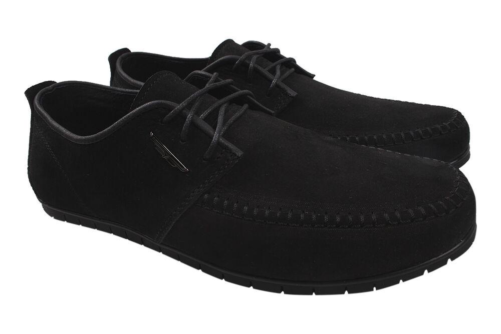 Туфли мужские Konors из нубука р. 45 Черный (472-20DTC)