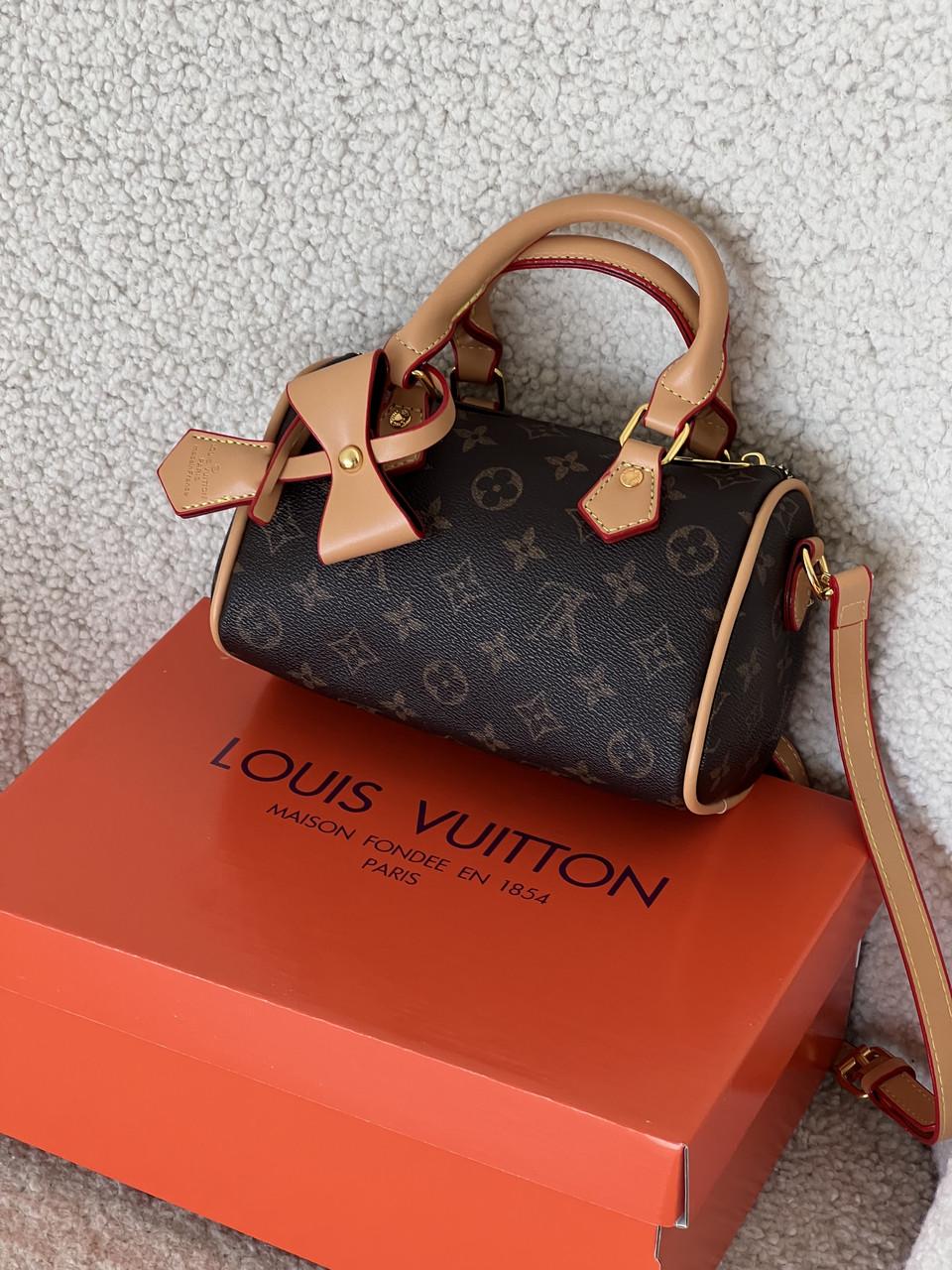 Сумка жіноча Louis Vuitton Nano Speedy бочонок через плечі Коричневий (2701749951) Сумка жіноча Louis Vuitton Nano Speedy бочонок через плечі Коричневий (2701749951)