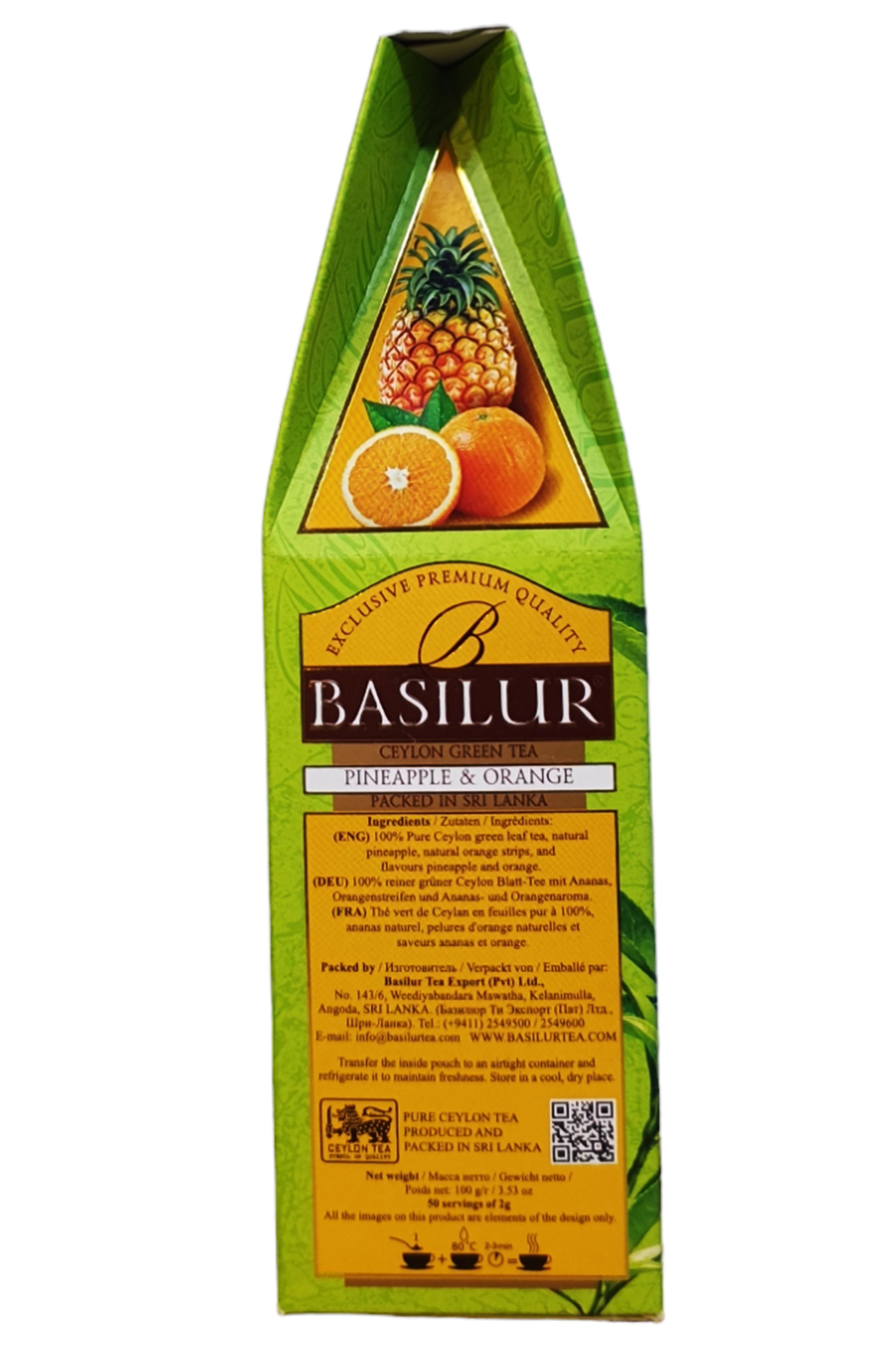 Чай зеленый Basilur Магические Фрукты Ананас и Апельсин 100 г (59026) - фото 4 Чай зеленый Basilur Магические Фрукты Ананас и Апельсин 100 г (59026) - фото 4