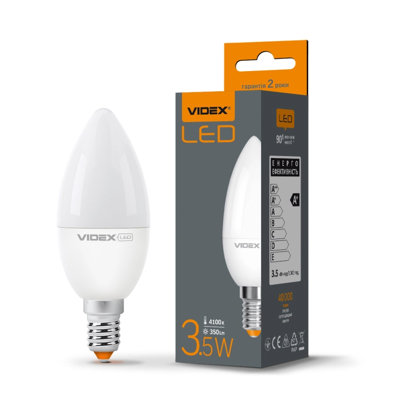 LED-лампа Videx C37е 3,5W E14 4100K (VL-C37e-35144) LED-лампа Videx C37е 3,5W E14 4100K (VL-C37e-35144)