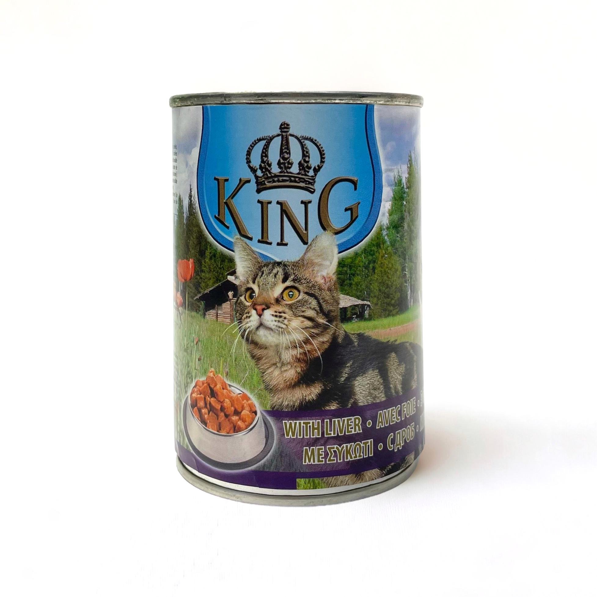 Консерва для взрослых кошек King Cat печень 415 г