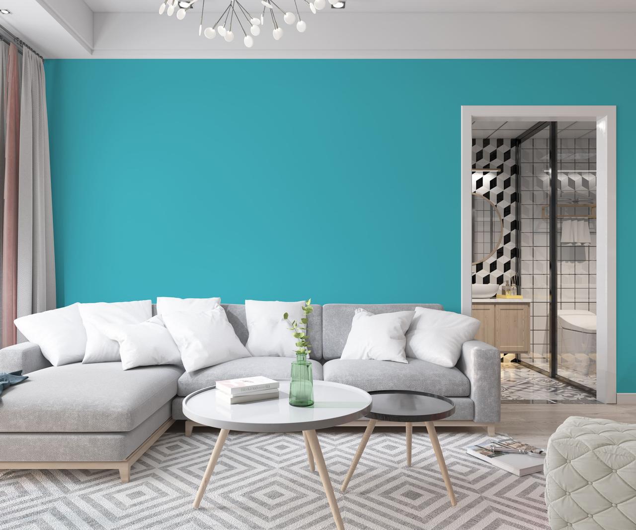 Фарба інтер'єрна латексна Skyline 1050-B40G 1 л Лазурний (650c0cc54bc23147a0718a17) - фото 3