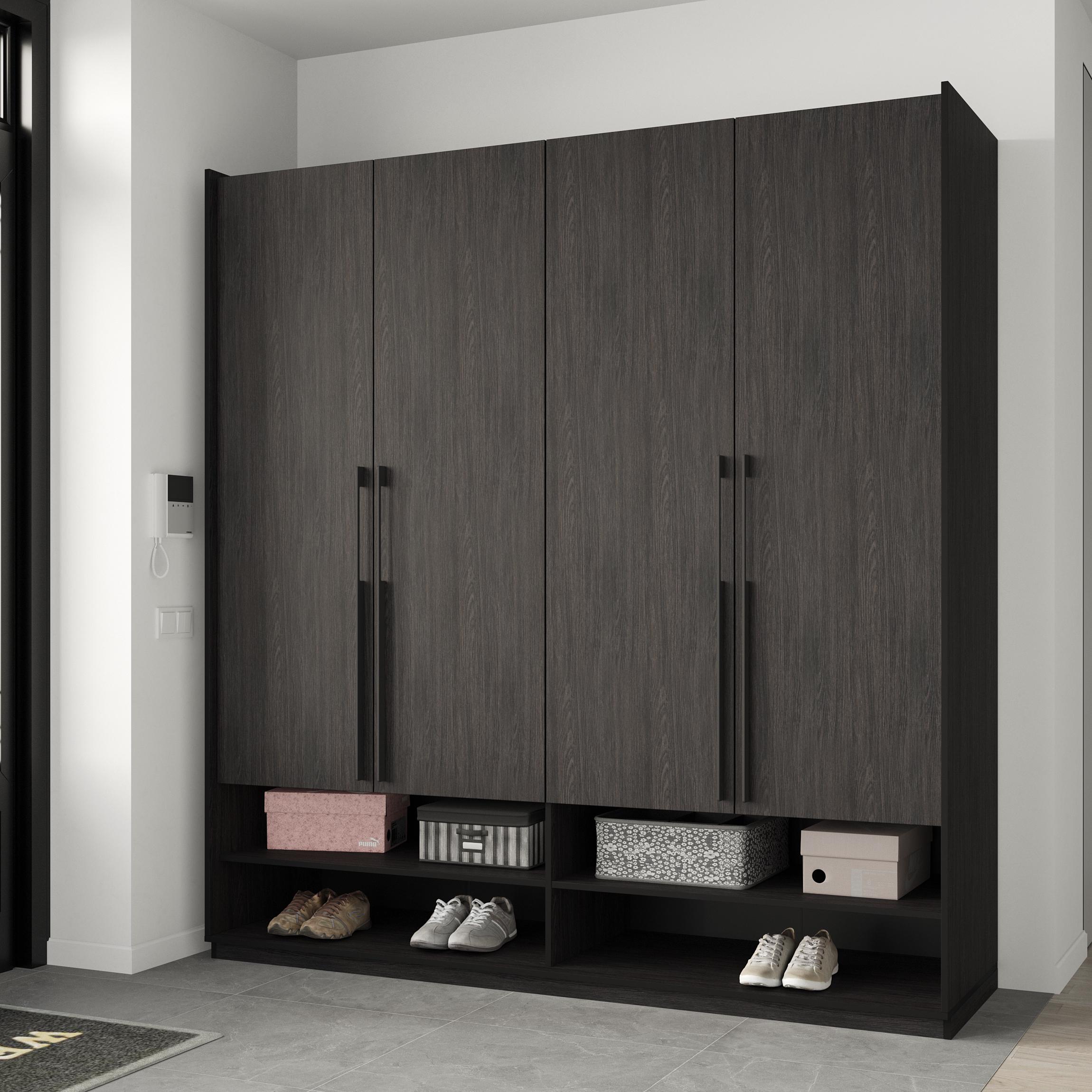 Шафа в передпокій розпашна чотиридверна на 14 полиць 1969х2100х570 мм Венге темний (mr-7-vg)