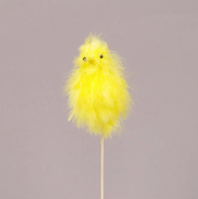 Декорация пасхальная Цыпленок на пике Flora 12 шт. (22833)